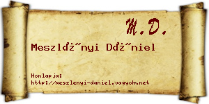 Meszlényi Dániel névjegykártya